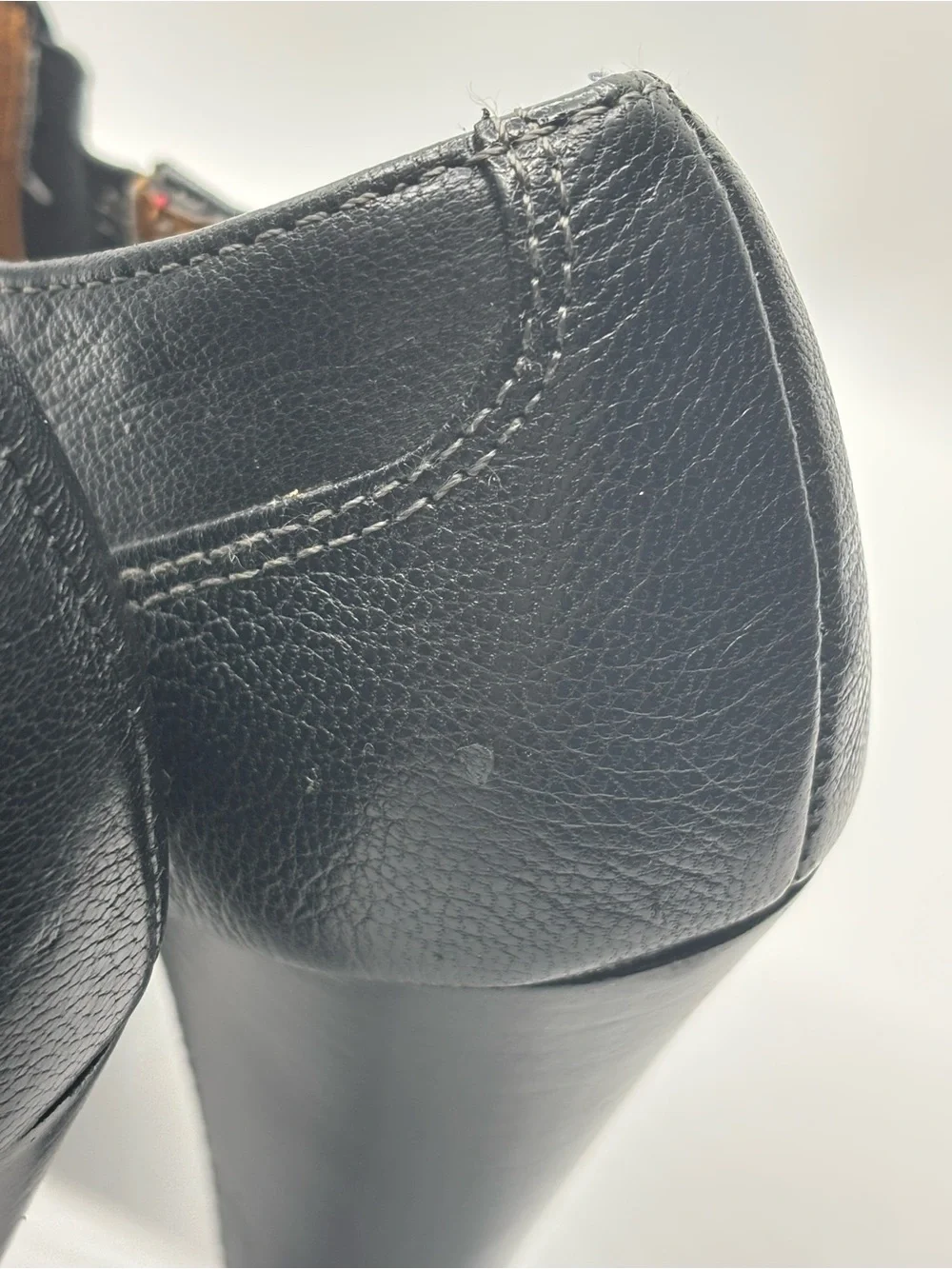 Sofft Simola Black Leather Chelsea Bootie Block Heel Boots Sz 7.5M Western Boho